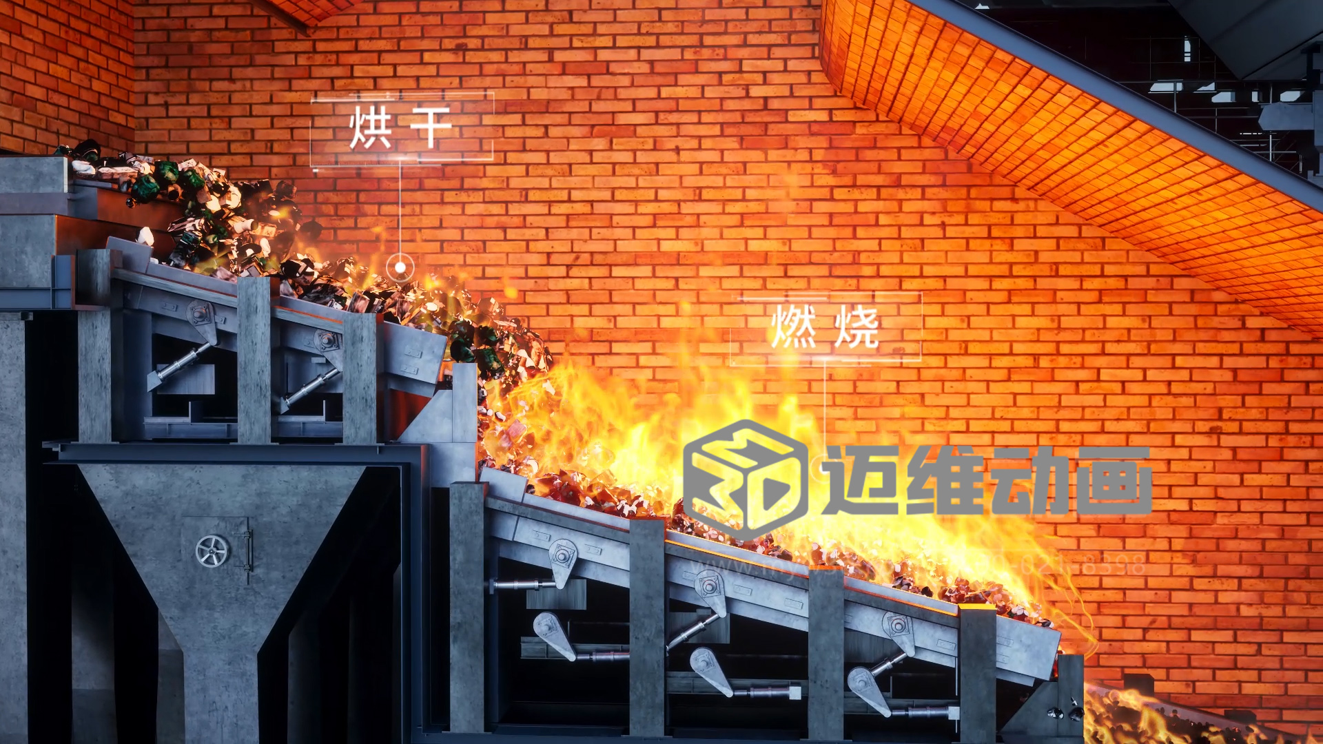 生活垃圾焚燒發(fā)電處理技術三維動畫展示(圖3)